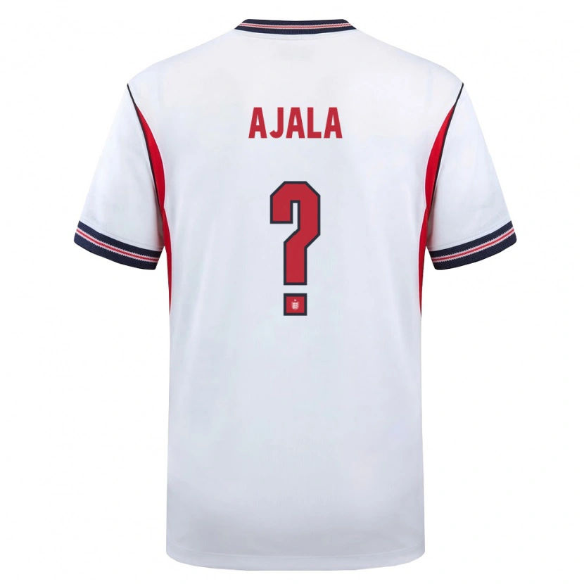 Danxen Män England Joshua Ajala #0 Vit Marin Röd Hemmatröja Matchtröjor 26-28 Tröjor T-Tröja