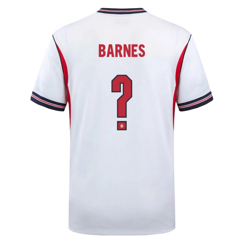 Danxen Män England Harvey Barnes #0 Vit Marin Röd Hemmatröja Matchtröjor 26-28 Tröjor T-Tröja