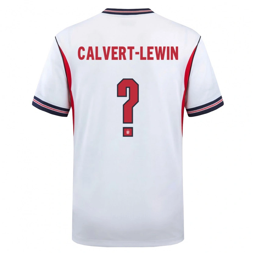 Danxen Män England Dominic Calvert-Lewin #0 Vit Marin Röd Hemmatröja Matchtröjor 26-28 Tröjor T-Tröja
