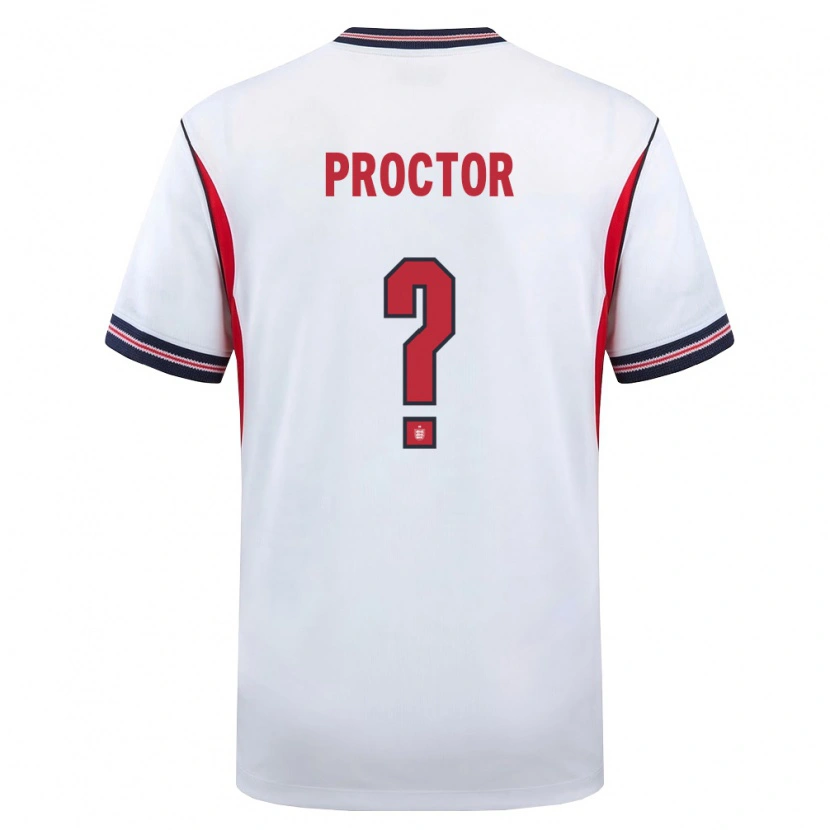 Danxen Män England Sam Proctor #0 Vit Marin Röd Hemmatröja Matchtröjor 26-28 Tröjor T-Tröja