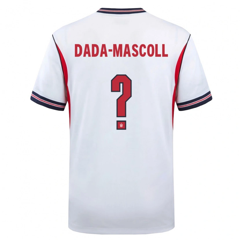 Danxen Män England Isaiah Dada-Mascoll #0 Vit Marin Röd Hemmatröja Matchtröjor 26-28 Tröjor T-Tröja