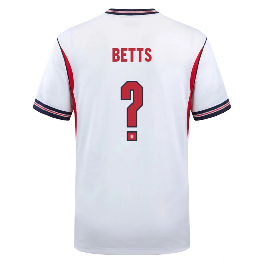 Danxen Män England Thomas Betts #0 Vit Marin Röd Hemmatröja Matchtröjor 26-28 Tröjor T-Tröja