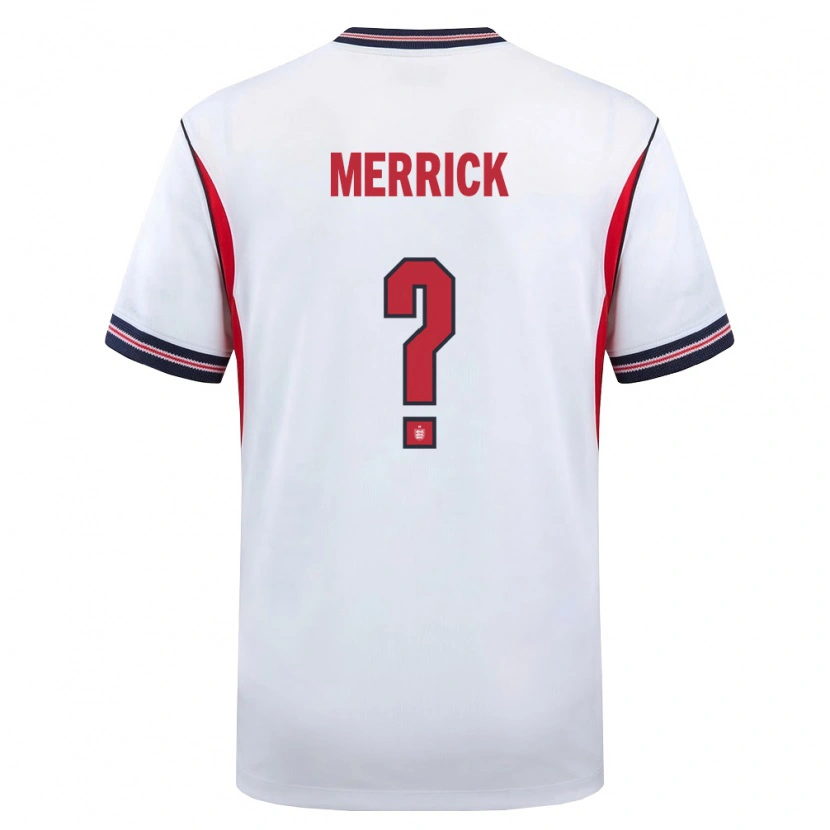 Danxen Män England Max Merrick #0 Vit Marin Röd Hemmatröja Matchtröjor 26-28 Tröjor T-Tröja