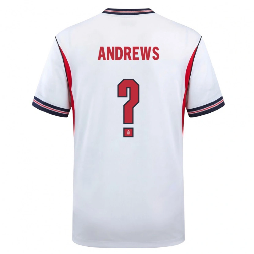 Danxen Män England Ryan Andrews #0 Vit Marin Röd Hemmatröja Matchtröjor 26-28 Tröjor T-Tröja