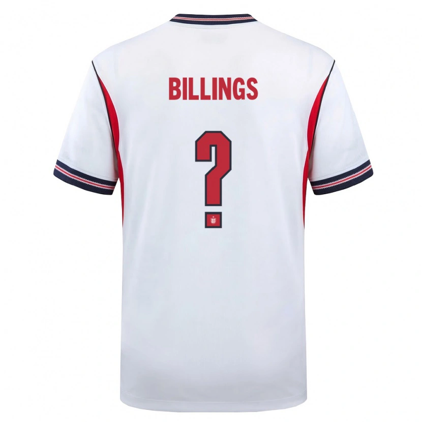 Danxen Män England Frazer Billings #0 Vit Marin Röd Hemmatröja Matchtröjor 26-28 Tröjor T-Tröja