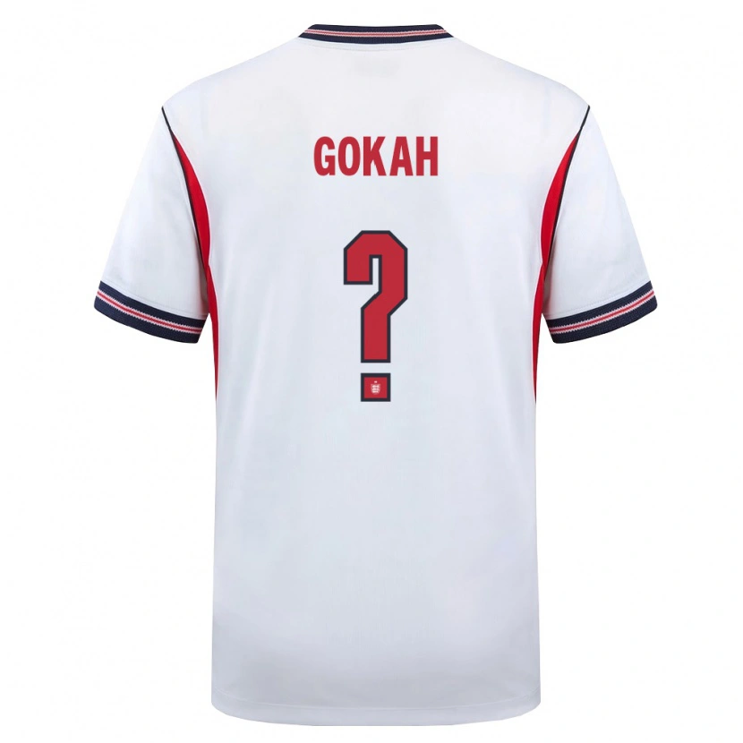 Danxen Män England Reuben Gokah #0 Vit Marin Röd Hemmatröja Matchtröjor 26-28 Tröjor T-Tröja