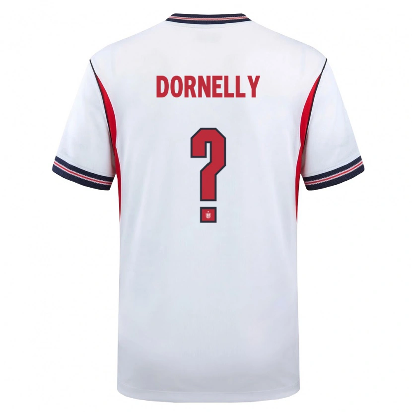 Danxen Män England James Dornelly #0 Vit Marin Röd Hemmatröja Matchtröjor 26-28 Tröjor T-Tröja