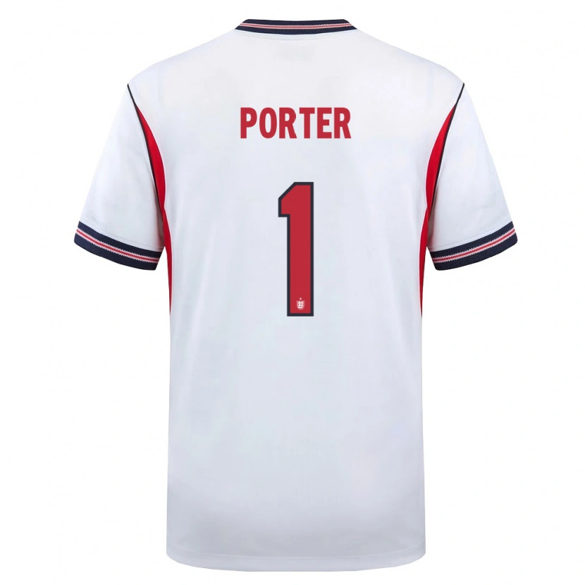 Danxen Män England Jack Porter #1 Vit Marin Röd Hemmatröja Matchtröjor 26-28 Tröjor T-Tröja