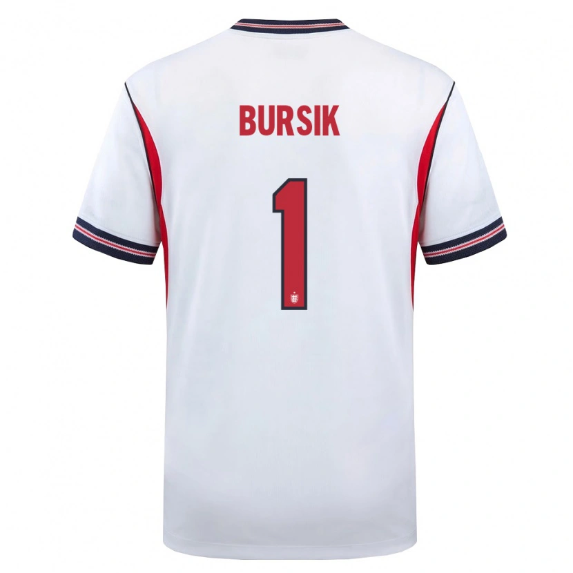Danxen Män England Josef Bursik #1 Vit Marin Röd Hemmatröja Matchtröjor 26-28 Tröjor T-Tröja