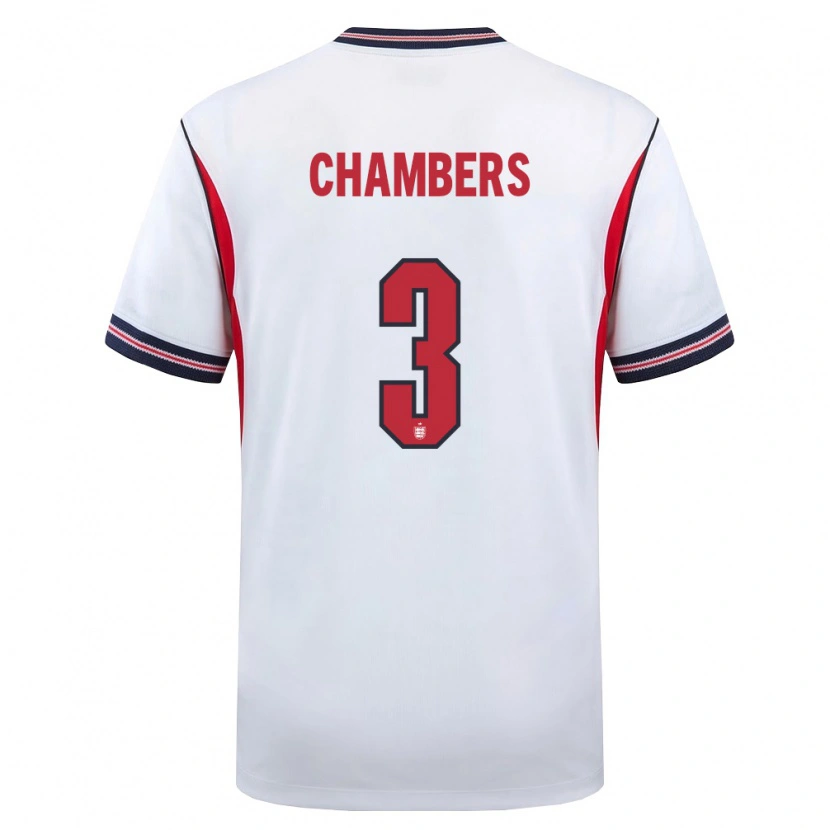 Danxen Män England Luke Chambers #3 Vit Marin Röd Hemmatröja Matchtröjor 26-28 Tröjor T-Tröja