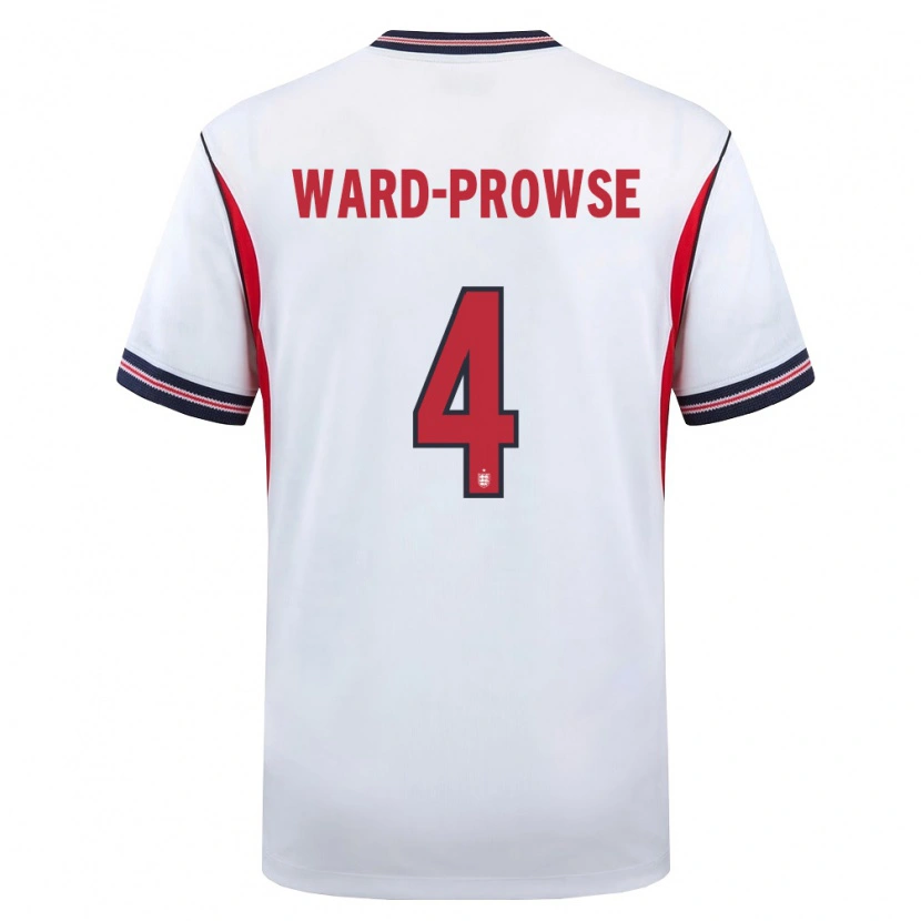 Danxen Män England James Ward-Prowse #4 Vit Marin Röd Hemmatröja Matchtröjor 26-28 Tröjor T-Tröja