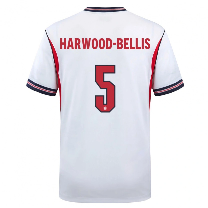 Danxen Män England Taylor Harwood Bellis #5 Vit Marin Röd Hemmatröja Matchtröjor 26-28 Tröjor T-Tröja