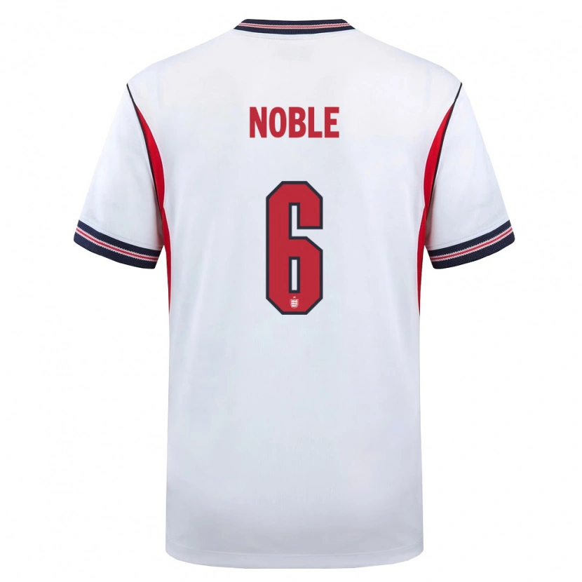 Danxen Män England Kian Noble #6 Vit Marin Röd Hemmatröja Matchtröjor 26-28 Tröjor T-Tröja