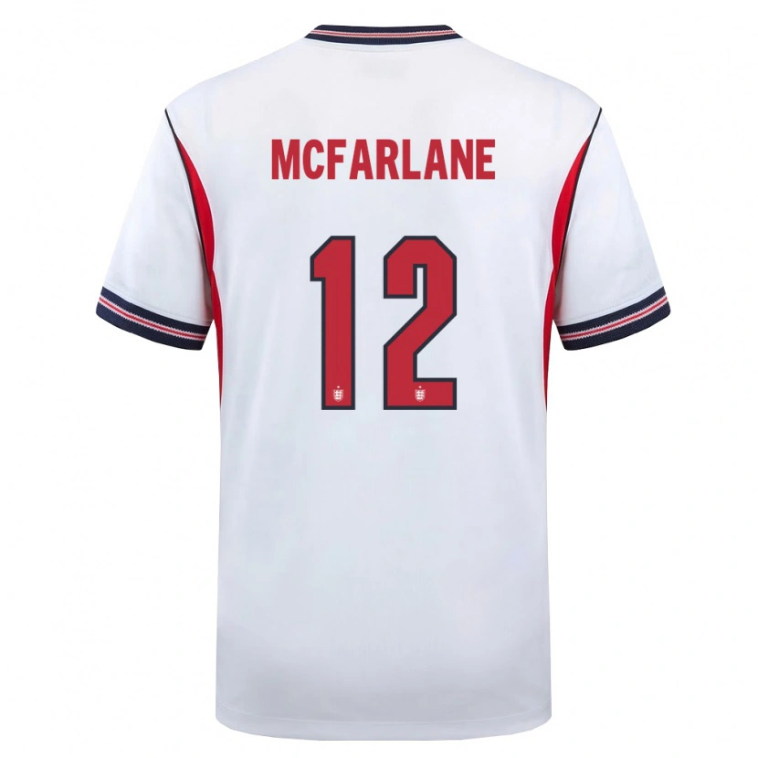 Danxen Män England Christian Mcfarlane #12 Vit Marin Röd Hemmatröja Matchtröjor 26-28 Tröjor T-Tröja