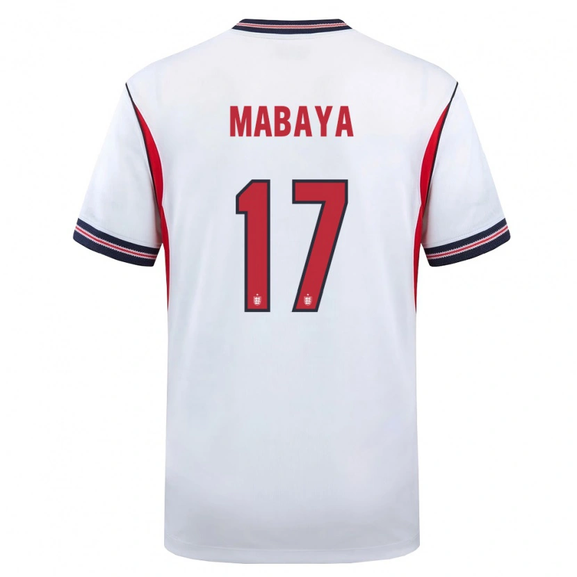 Danxen Män England Isaac Mabaya #17 Vit Marin Röd Hemmatröja Matchtröjor 26-28 Tröjor T-Tröja