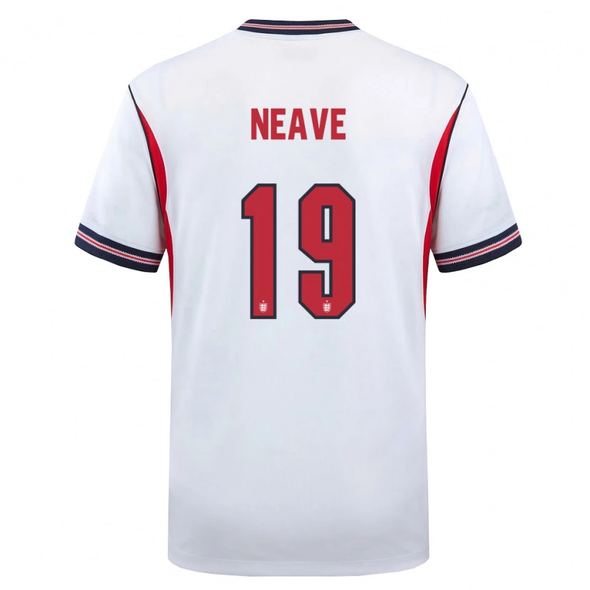 Danxen Män England Sean Neave #19 Vit Marin Röd Hemmatröja Matchtröjor 26-28 Tröjor T-Tröja