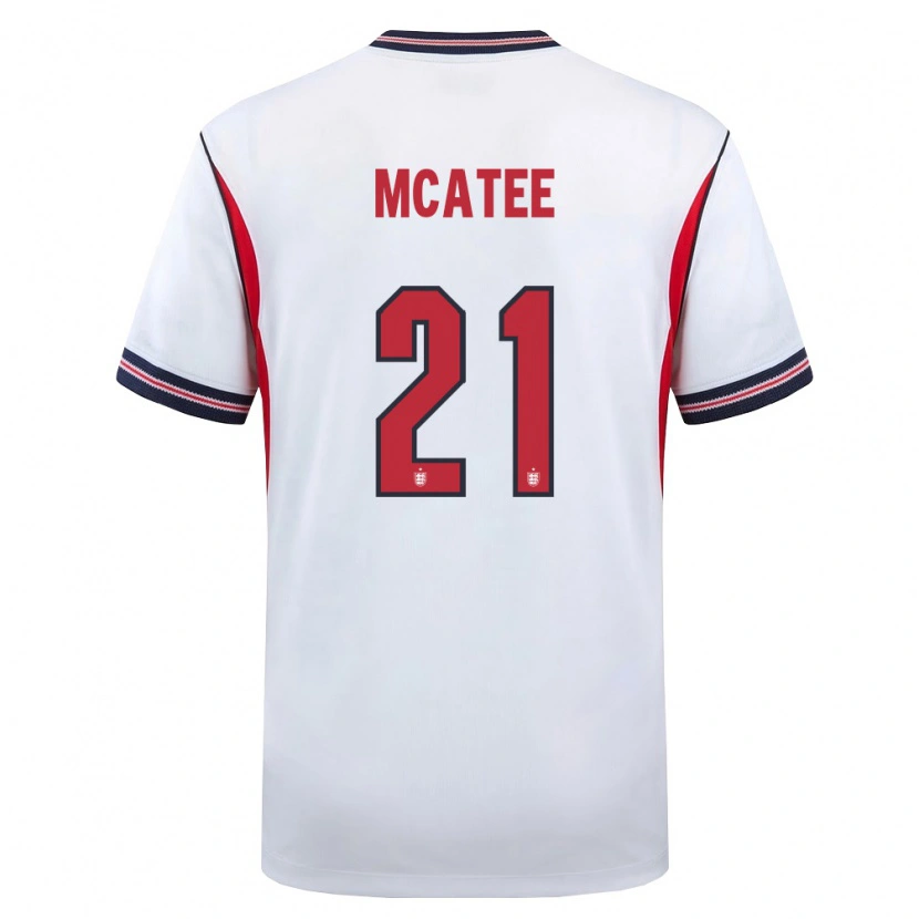 Danxen Män England James Mcatee #21 Vit Marin Röd Hemmatröja Matchtröjor 26-28 Tröjor T-Tröja