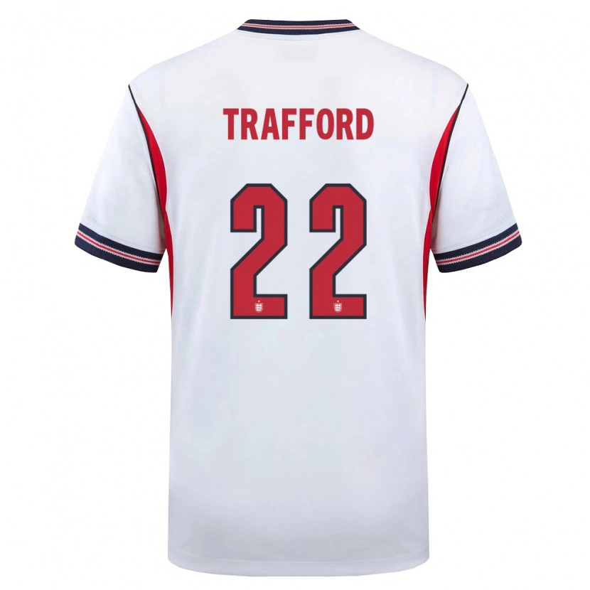 Danxen Män England James Trafford #22 Vit Marin Röd Hemmatröja Matchtröjor 26-28 Tröjor T-Tröja