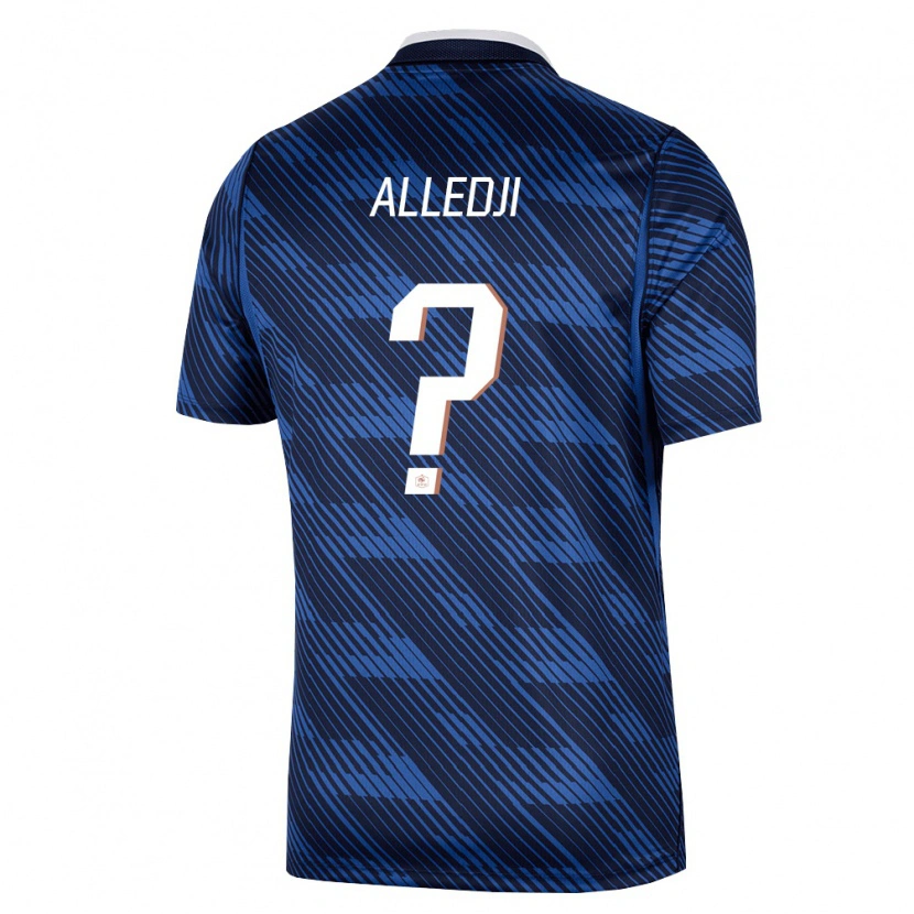 Danxen Män Frankrike Ezekiel Alledji #0 Marin Blå Vit Hemmatröja Matchtröjor 26-28 Tröjor T-Tröja