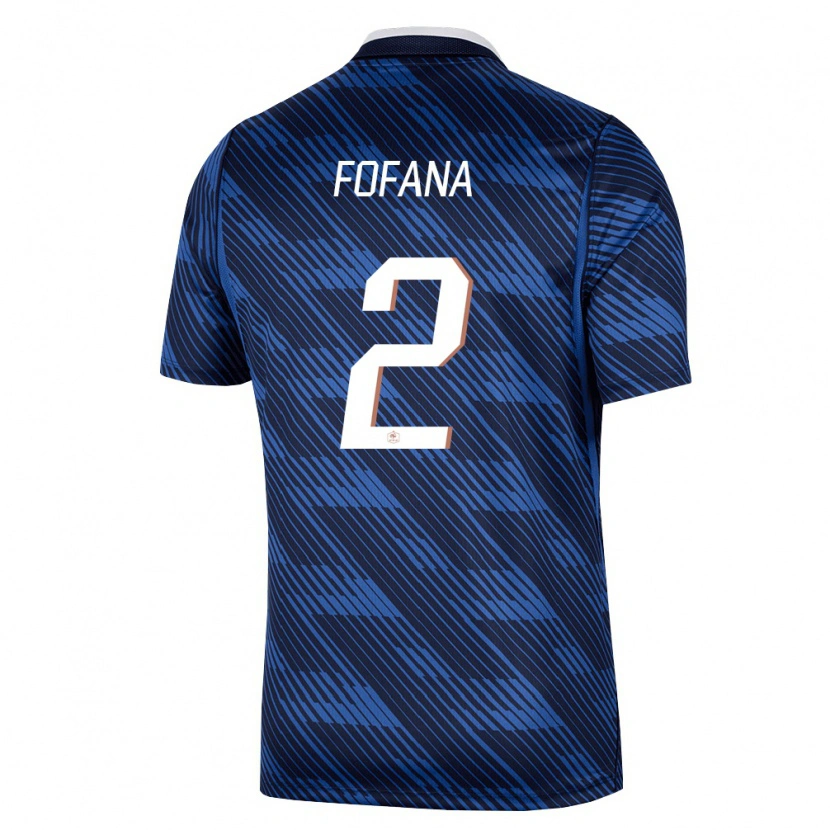 Danxen Män Frankrike Wesley Fofana #2 Marin Blå Vit Hemmatröja Matchtröjor 26-28 Tröjor T-Tröja