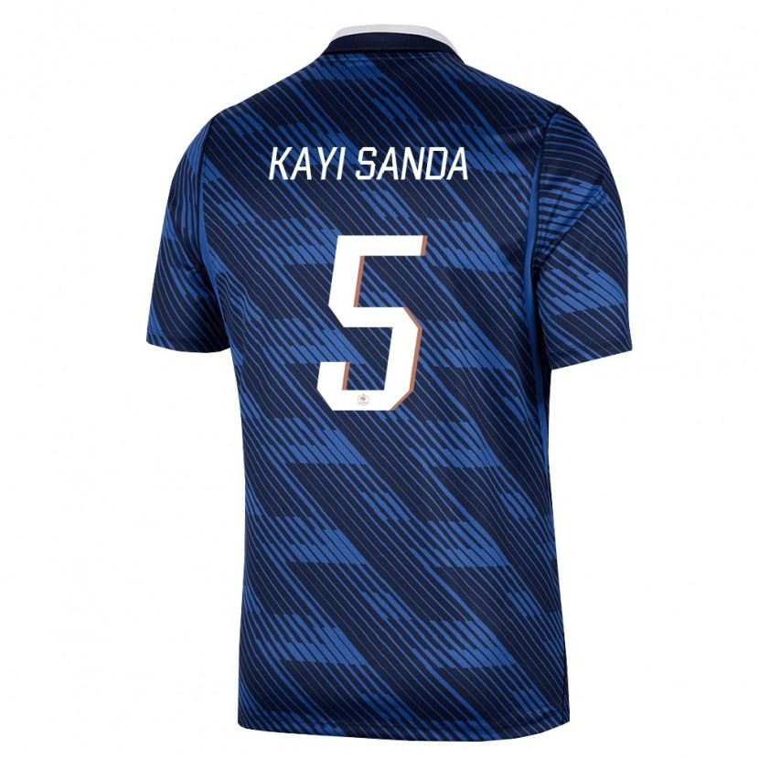 Danxen Män Frankrike Joachim Kayi Sanda #5 Marin Blå Vit Hemmatröja Matchtröjor 26-28 Tröjor T-Tröja