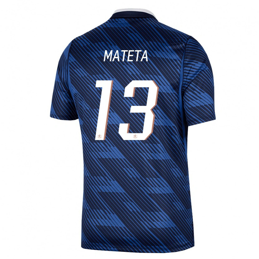 Danxen Män Frankrike Jean-Philippe Mateta #13 Marin Blå Vit Hemmatröja Matchtröjor 26-28 Tröjor T-Tröja