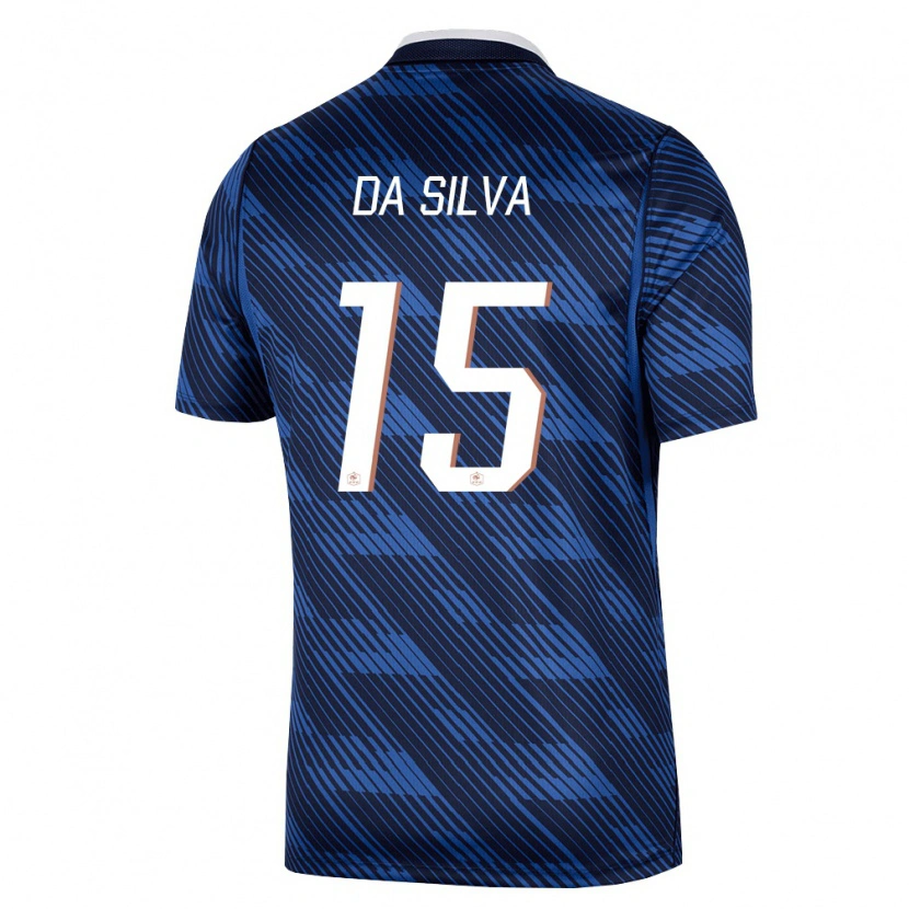 Danxen Män Frankrike Florent Da Silva #15 Marin Blå Vit Hemmatröja Matchtröjor 26-28 Tröjor T-Tröja