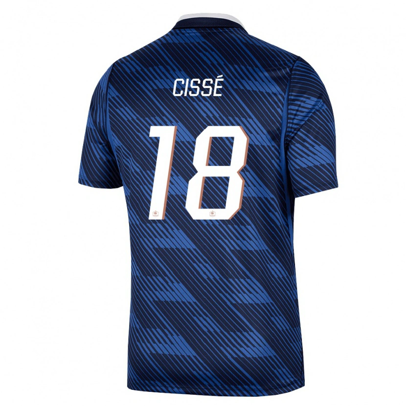 Danxen Män Frankrike Djaoui Cissé #18 Marin Blå Vit Hemmatröja Matchtröjor 26-28 Tröjor T-Tröja