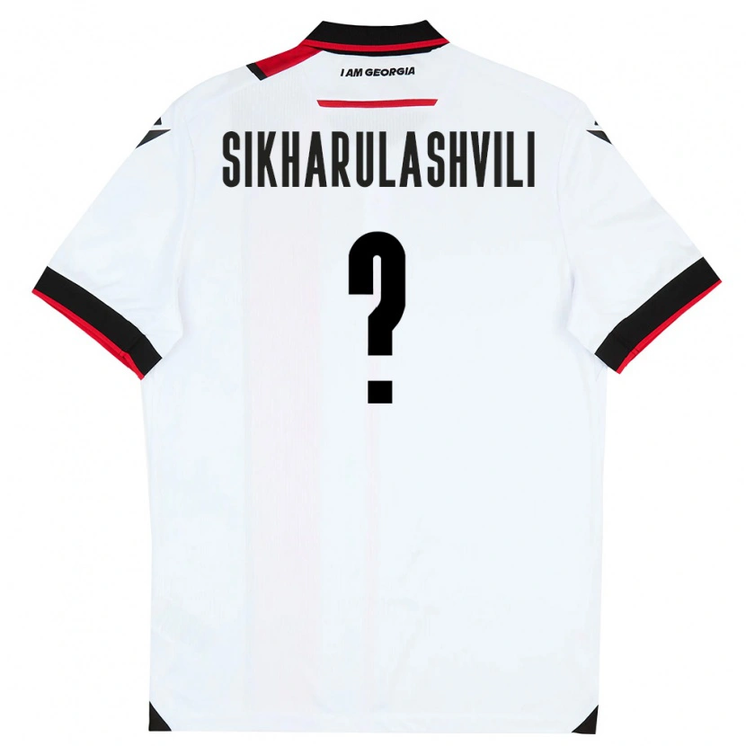 Danxen Män Georgia Nika Sikharulashvili #0 Vit Svart Röd Hemmatröja Matchtröjor 26-28 Tröjor T-Tröja