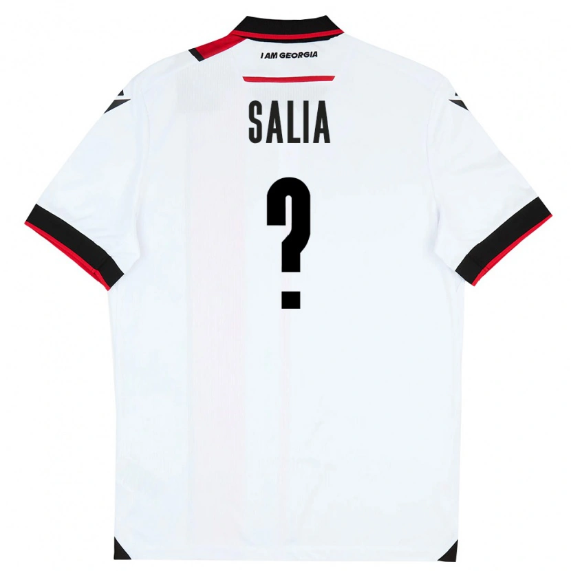 Danxen Män Georgia Vakhtang Salia #0 Vit Svart Röd Hemmatröja Matchtröjor 26-28 Tröjor T-Tröja