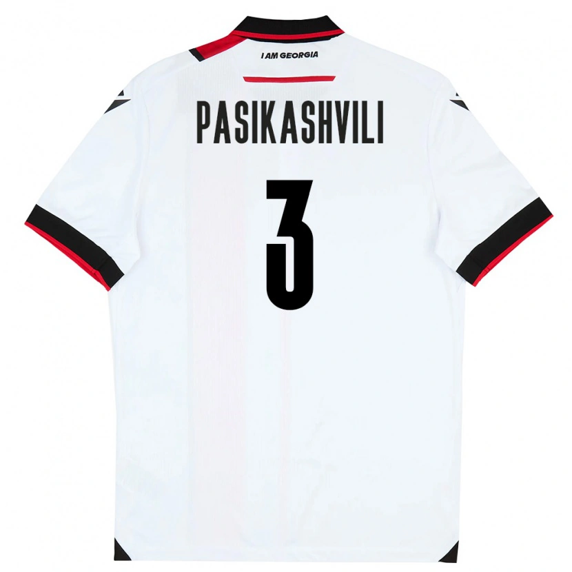 Danxen Män Georgia Nino Pasikashvili #3 Vit Svart Röd Hemmatröja Matchtröjor 26-28 Tröjor T-Tröja