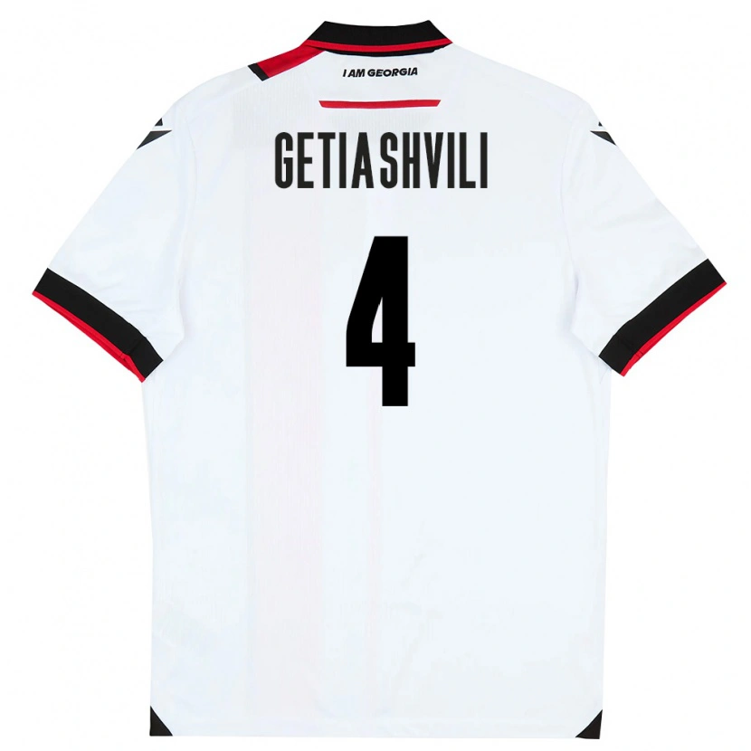 Danxen Män Georgia Alika Getiashvili #4 Vit Svart Röd Hemmatröja Matchtröjor 26-28 Tröjor T-Tröja