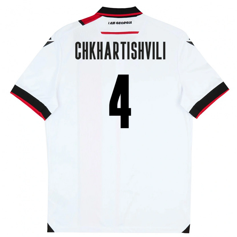 Danxen Män Georgia Nino Chkhartishvili #4 Vit Svart Röd Hemmatröja Matchtröjor 26-28 Tröjor T-Tröja
