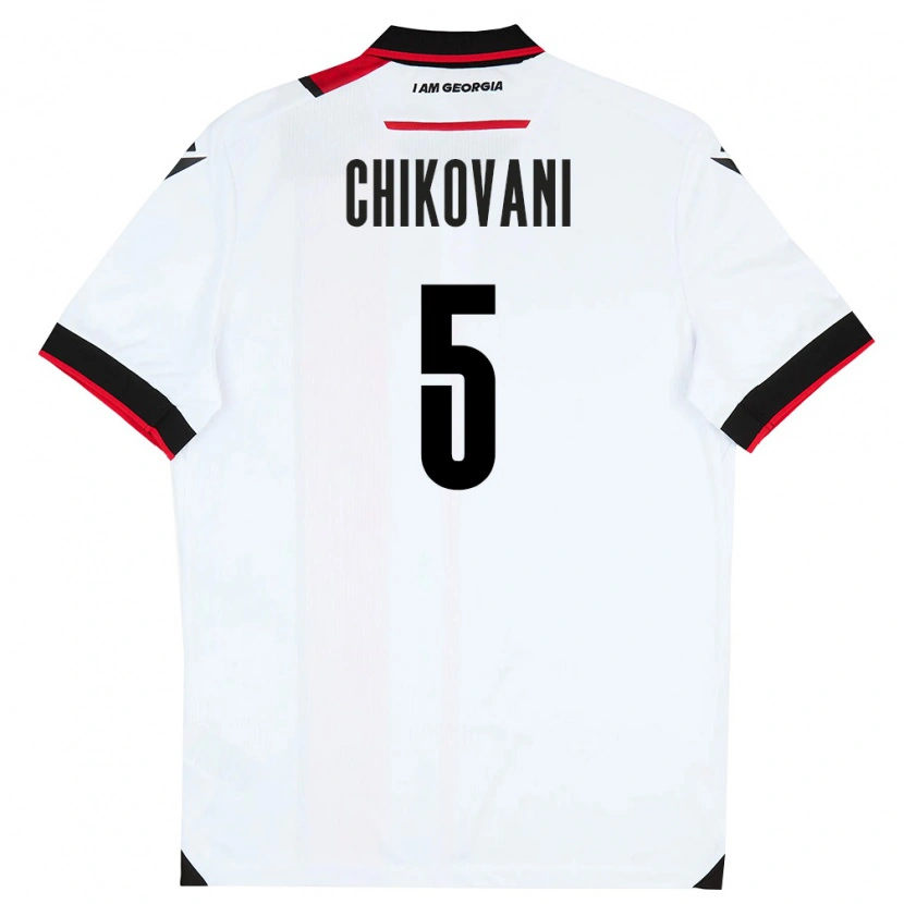 Danxen Män Georgia Nikoloz Chikovani #5 Vit Svart Röd Hemmatröja Matchtröjor 26-28 Tröjor T-Tröja