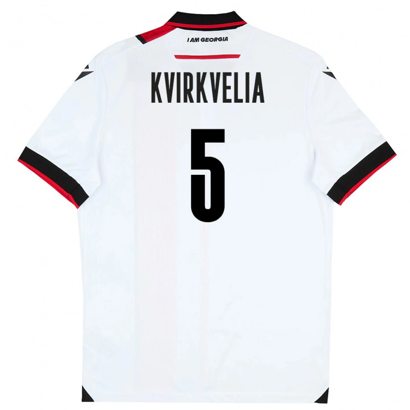 Danxen Män Georgia Solomon Kvirkvelia #5 Vit Svart Röd Hemmatröja Matchtröjor 26-28 Tröjor T-Tröja