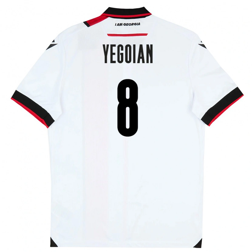 Danxen Män Georgia Irakli Yegoian #8 Vit Svart Röd Hemmatröja Matchtröjor 26-28 Tröjor T-Tröja