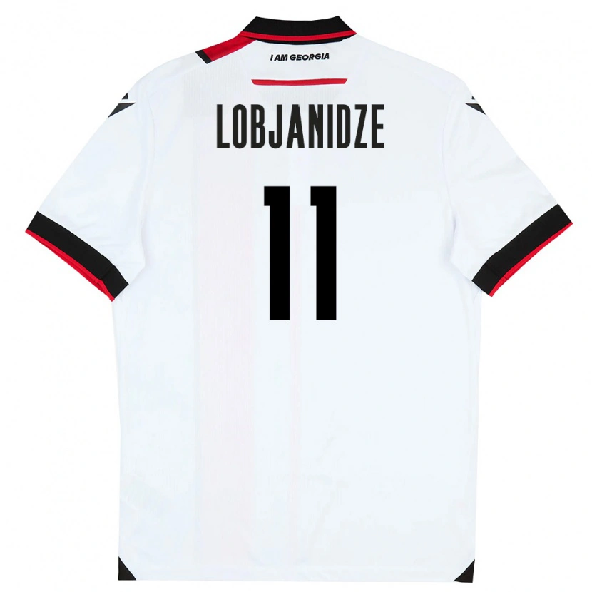 Danxen Män Georgia Saba Lobjanidze #11 Vit Svart Röd Hemmatröja Matchtröjor 26-28 Tröjor T-Tröja