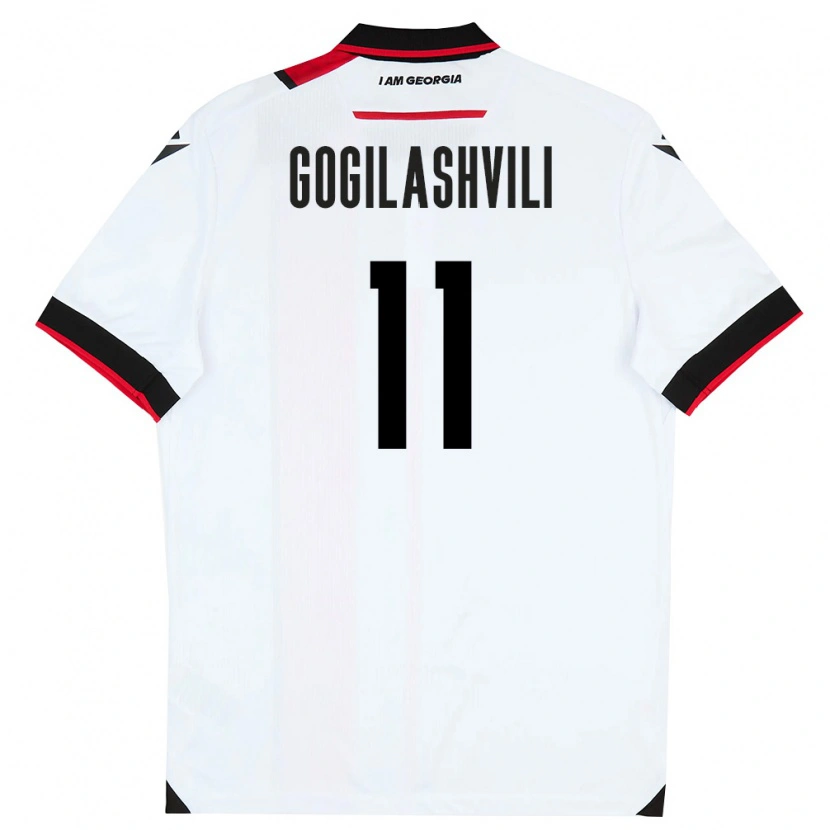 Danxen Män Georgia Davit Gogilashvili #11 Vit Svart Röd Hemmatröja Matchtröjor 26-28 Tröjor T-Tröja