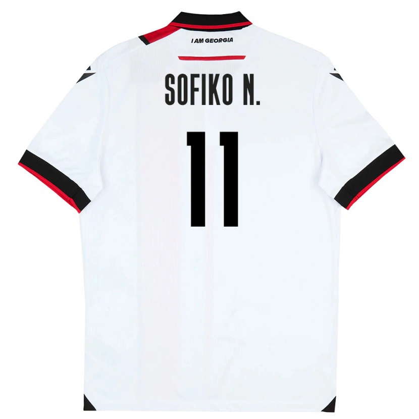 Danxen Män Georgia Sofiko Narsia #11 Vit Svart Röd Hemmatröja Matchtröjor 26-28 Tröjor T-Tröja