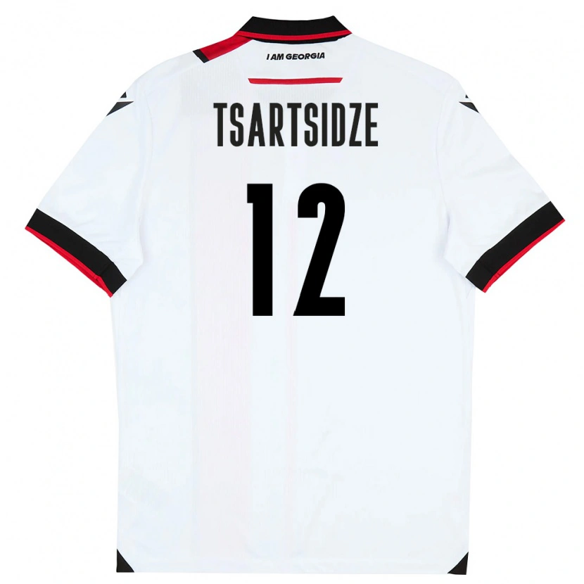 Danxen Män Georgia Saba Tsartsidze #12 Vit Svart Röd Hemmatröja Matchtröjor 26-28 Tröjor T-Tröja