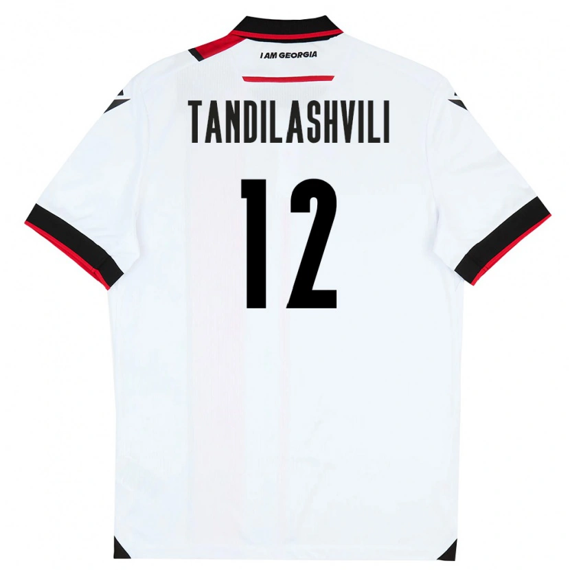 Danxen Män Georgia Levan Tandilashvili #12 Vit Svart Röd Hemmatröja Matchtröjor 26-28 Tröjor T-Tröja