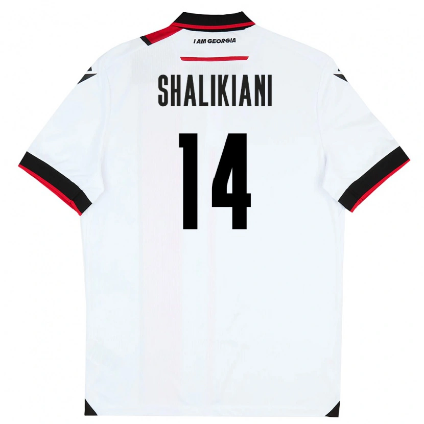 Danxen Män Georgia Nikoloz Shalikiani #14 Vit Svart Röd Hemmatröja Matchtröjor 26-28 Tröjor T-Tröja