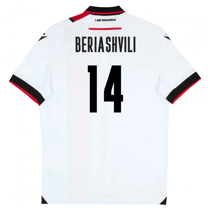 Danxen Män Georgia Ilia Beriashvili #14 Vit Svart Röd Hemmatröja Matchtröjor 26-28 Tröjor T-Tröja