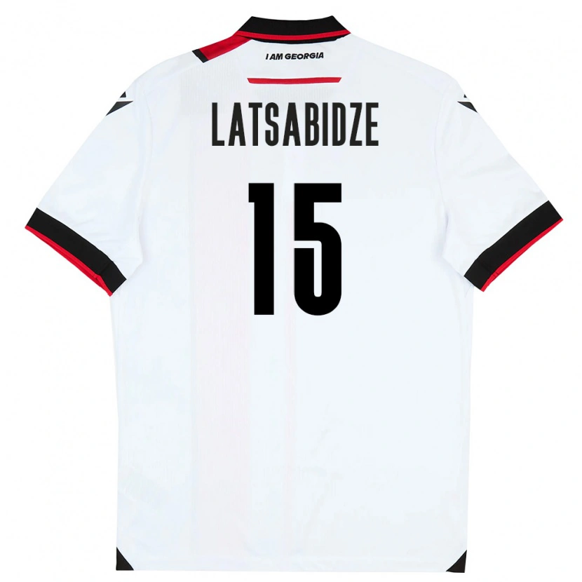 Danxen Män Georgia Luka Latsabidze #15 Vit Svart Röd Hemmatröja Matchtröjor 26-28 Tröjor T-Tröja