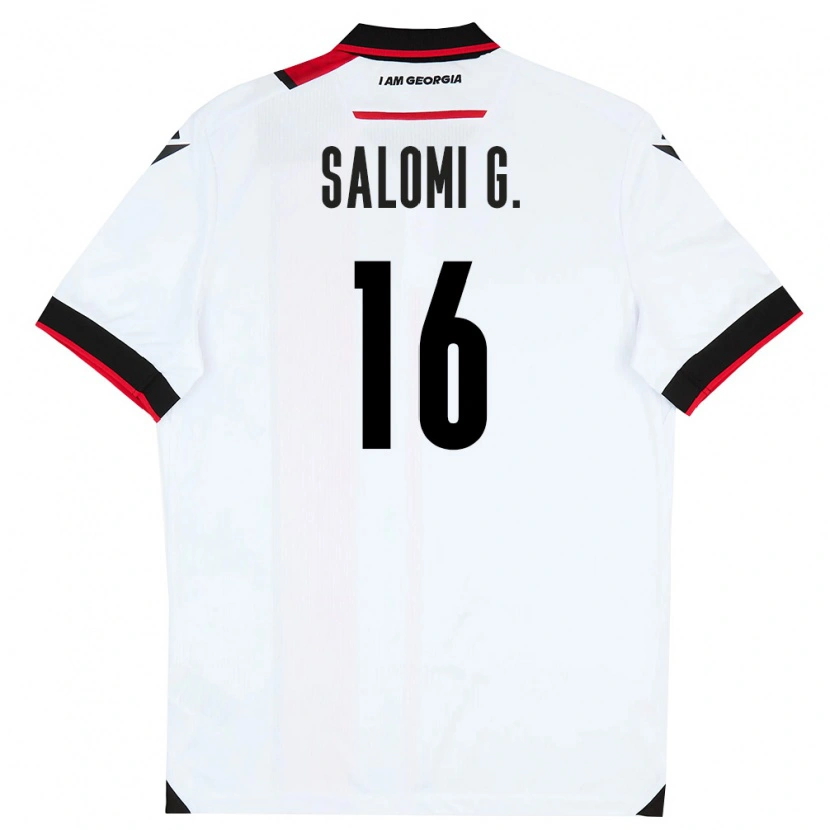 Danxen Män Georgia Salomi Gasviani #16 Vit Svart Röd Hemmatröja Matchtröjor 26-28 Tröjor T-Tröja