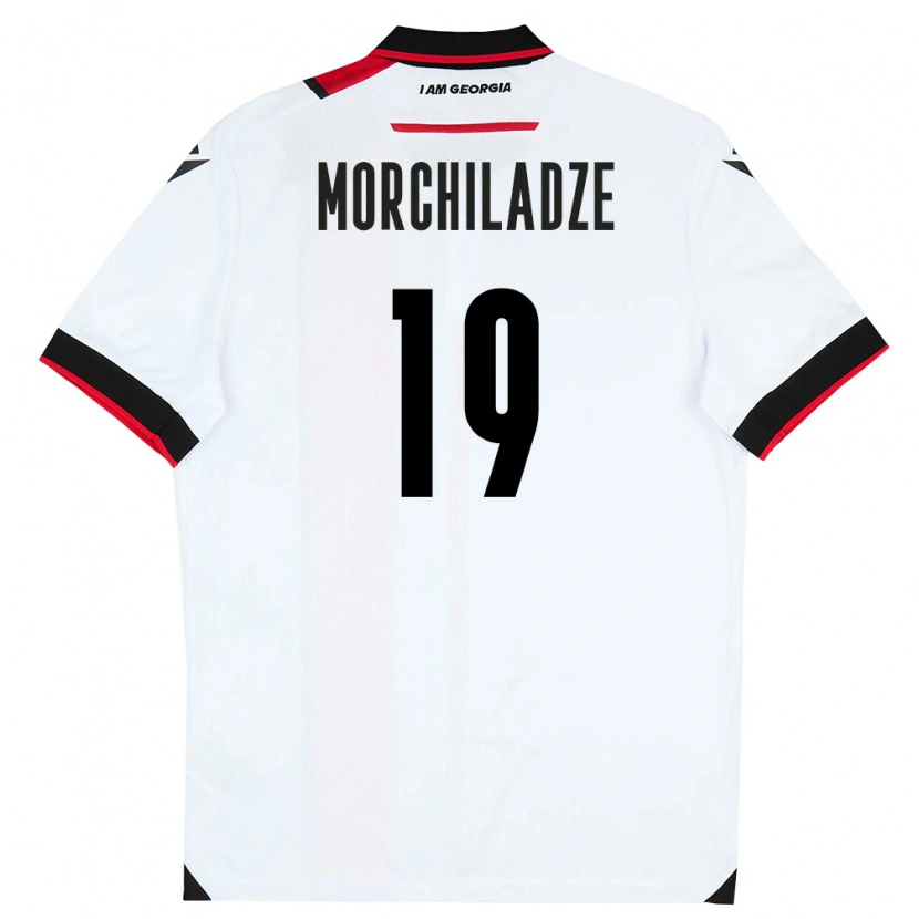 Danxen Män Georgia Tornike Morchiladze #19 Vit Svart Röd Hemmatröja Matchtröjor 26-28 Tröjor T-Tröja