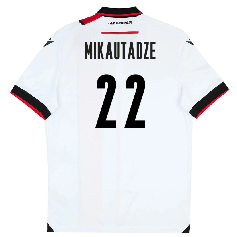 Danxen Män Georgia Georges Mikautadze #22 Vit Svart Röd Hemmatröja Matchtröjor 26-28 Tröjor T-Tröja
