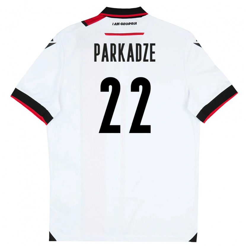 Danxen Män Georgia Luka Parkadze #22 Vit Svart Röd Hemmatröja Matchtröjor 26-28 Tröjor T-Tröja