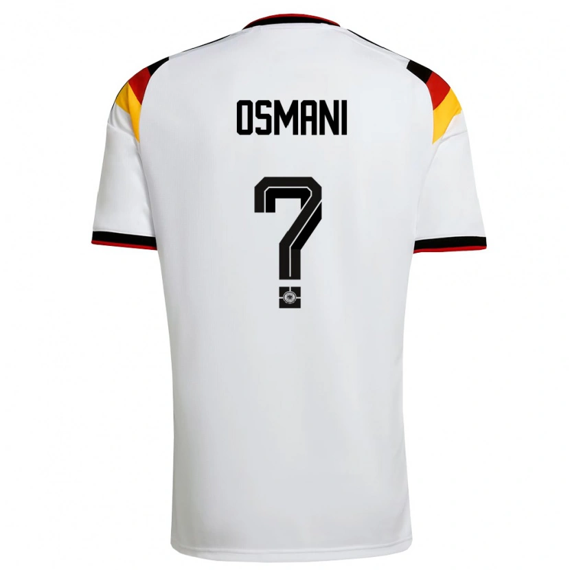 Danxen Män Tyskland Erblin Osmani #0 Vit Svart Röd Hemmatröja Matchtröjor 26-28 Tröjor T-Tröja