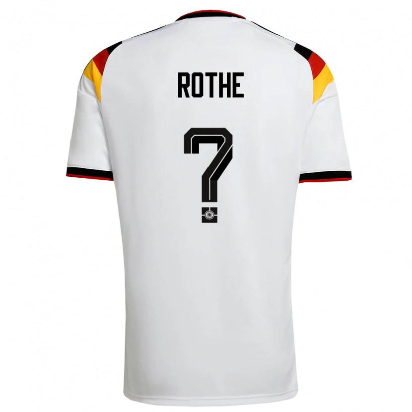 Danxen Män Tyskland Tom Rothe #0 Vit Svart Röd Hemmatröja Matchtröjor 26-28 Tröjor T-Tröja